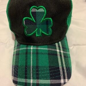 Green Plaid  Cap with Shamrock